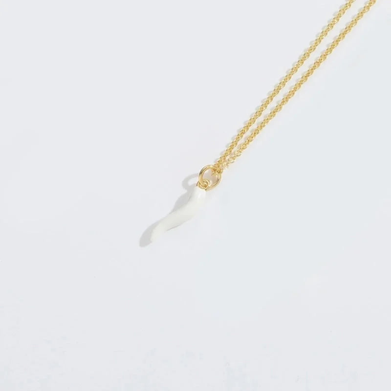 Copper Cable Chain 14K Gold Plated Enamel Ice Cream Lollipop Chili Necklace