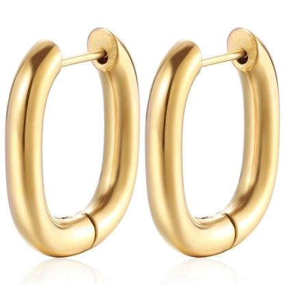 1 Pair Fashion Solid Color Plating 201 Stainless Steel 304 Stainless Steel 18K Gold Plated Earrings