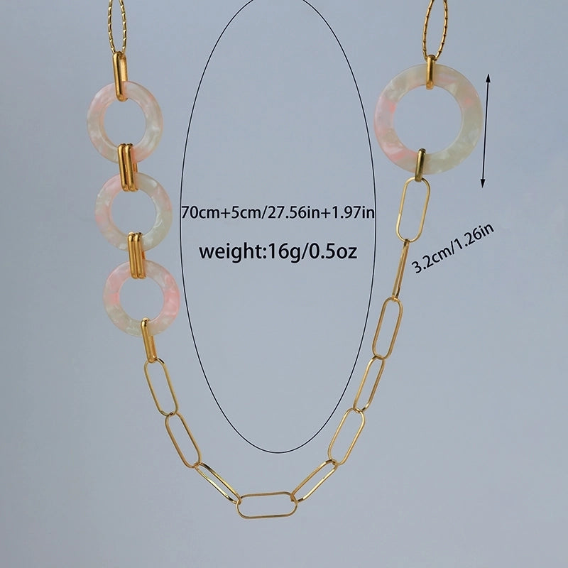 Elegant Cute Sweet Geometric Heart Shape Flower 304 Stainless Steel 14K Gold Plated Beaded Plating Necklace