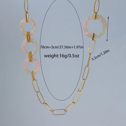 Elegant Cute Sweet Geometric Heart Shape Flower 304 Stainless Steel 14K Gold Plated Beaded Plating Necklace