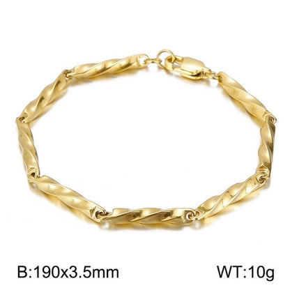 Minimalist Solid Color Stainless Steel 18K Gold Plated Plating Bracelets Necklace