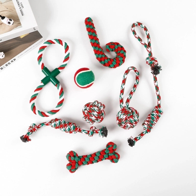 Cute Cotton Rope Christmas Infinite Twist Pet Toys