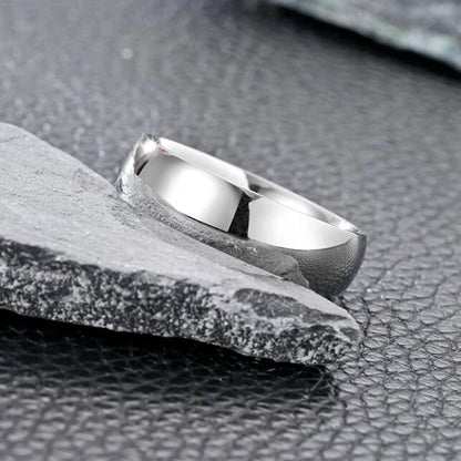 Minimalist Solid Color Titanium Steel Zircon Plating Inlay Rings