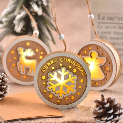 Christmas Cute IG Style Angel Snowflake Elk Wood Daily Hanging Ornaments