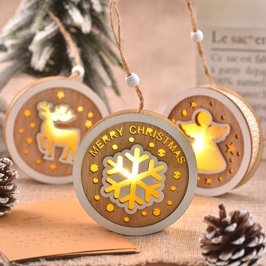 Christmas Cute IG Style Angel Snowflake Elk Wood Daily Hanging Ornaments