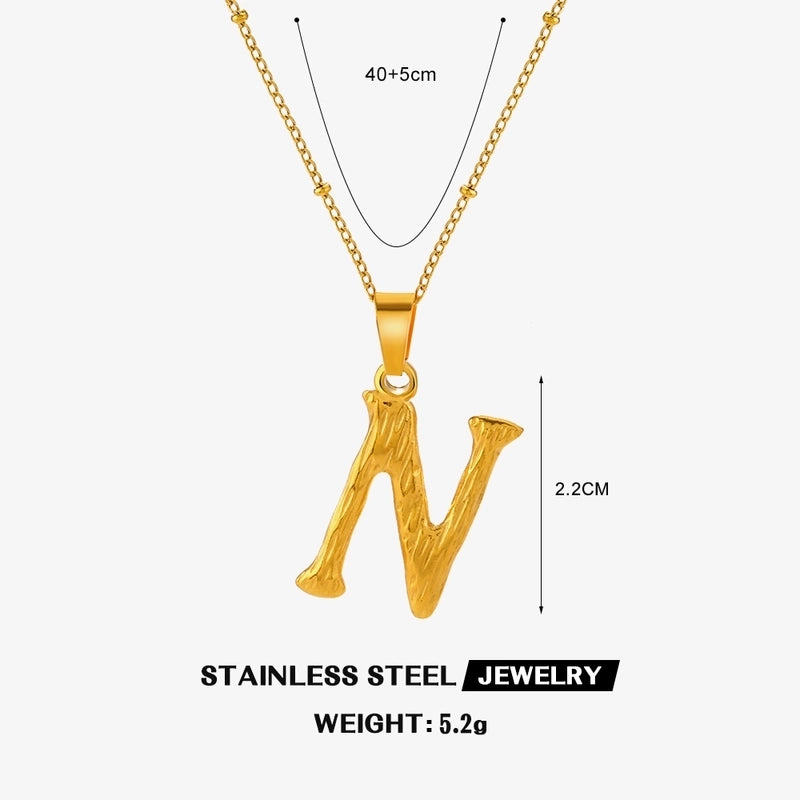 Minimalist Cool Style Letter 304 Stainless Steel 18K Gold Plated Plating Pendant Necklace