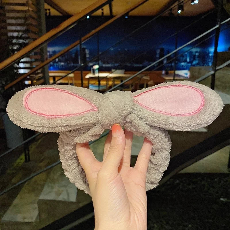 Cat Ears Hair Band Hair Band Korean Plush Internet Celebrity Rabbit Ear Hair Accessories Bow Face Wash Hair Band