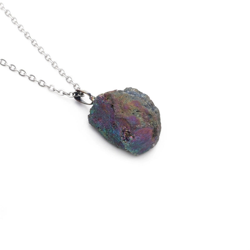 Minimalist Classic Style Geometric Artificial Crystal 304 Stainless Steel Artificial Crystal Stone Pendant Necklace