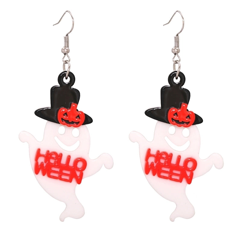 Halloween Pumpkin Ghost Acrylic Resin Earrings