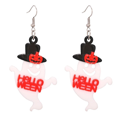 Halloween Pumpkin Ghost Acrylic Resin Earrings