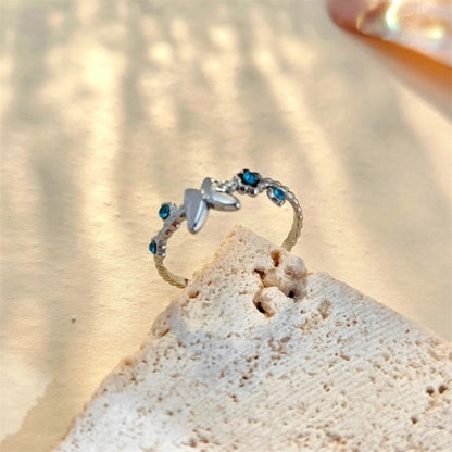 Elegant Vintage Style Geometric Butterfly 304 Stainless Steel Plating Open Rings