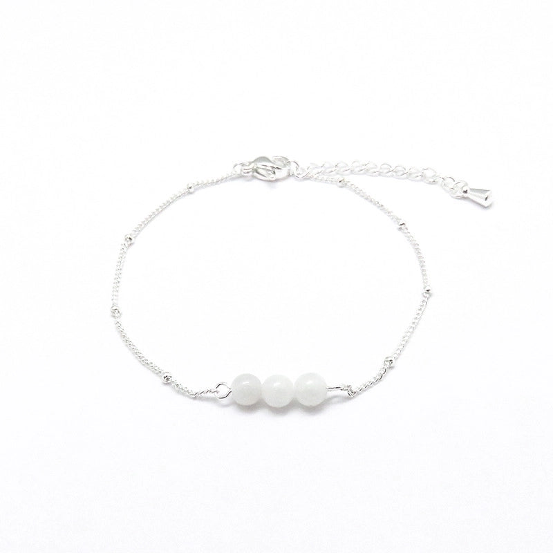 Minimalist Classic Style Geometric Stainless Steel Natural Stone Bracelets