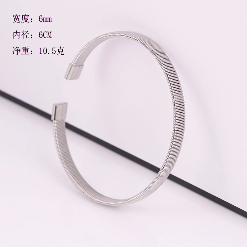 Casual Minimalist Solid Color Stainless Steel Plating Bangle