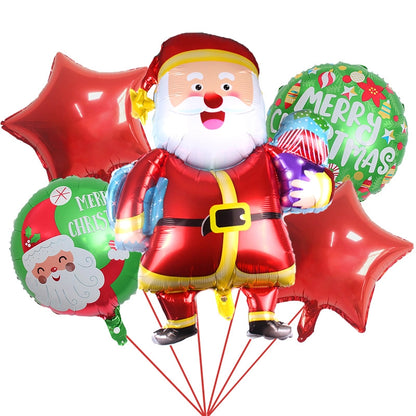 Christmas Casual Cute Minimalist Santa Claus Letter Aluminum Film Christmas Balloons Balloons