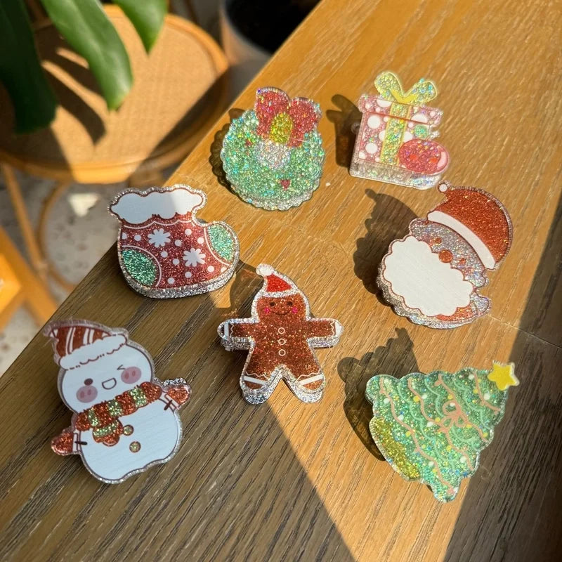 Cute Women's Christmas Tree Santa Claus Christmas Socks Arylic Hair Claws