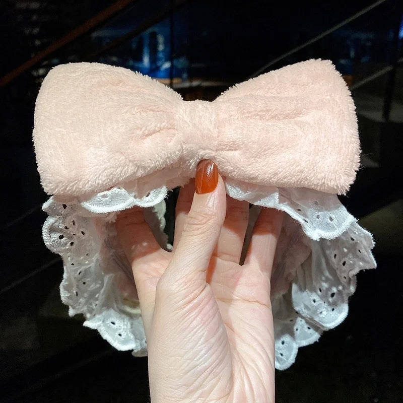 Cat Ears Hair Band Hair Band Korean Plush Internet Celebrity Rabbit Ear Hair Accessories Bow Face Wash Hair Band