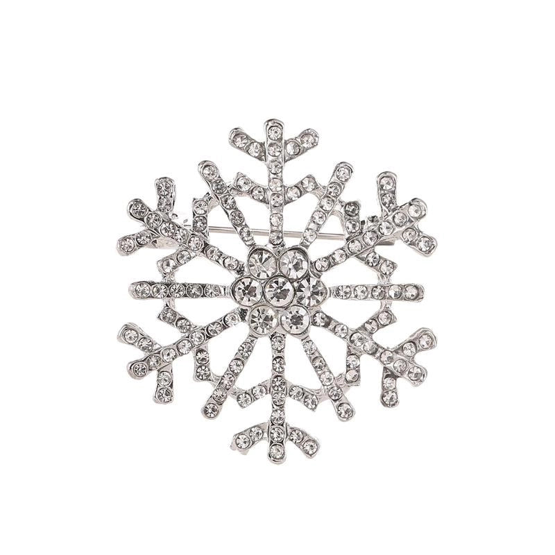 Fashion Pin Snowflake Alloy Plating Diamond Artificial Gemstones Unisex Brooches