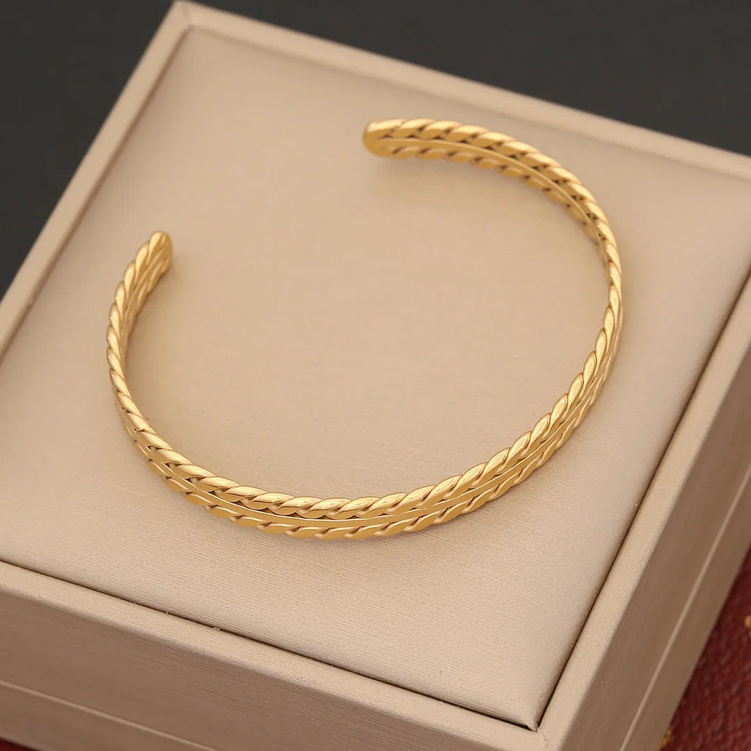 Retro Vintage Stainless Steel Electroplating Bangles