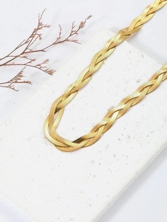 Minimalist Solid Color Copper Plating Chain 18k Gold Plated Necklace