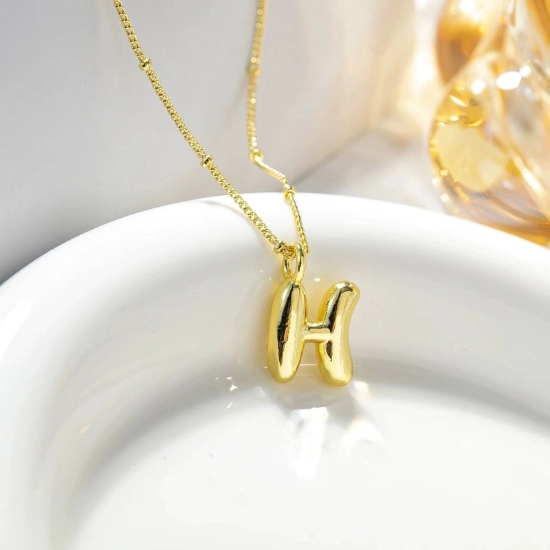 Minimalist Streetwear Letter Copper K Gold Plated Pendant Necklace