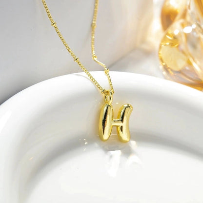 Minimalist Streetwear Letter Copper K Gold Plated Pendant Necklace