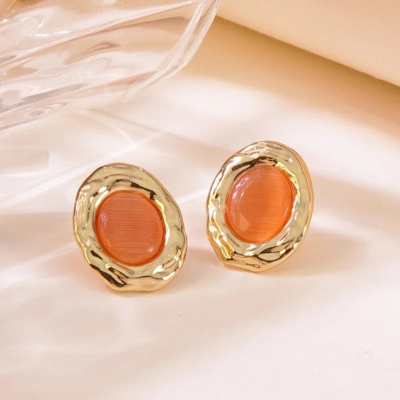 1 Pair Fairy Style Vintage Style Tropical Geometric 304 Stainless Steel Imitation Gold Ear Studs