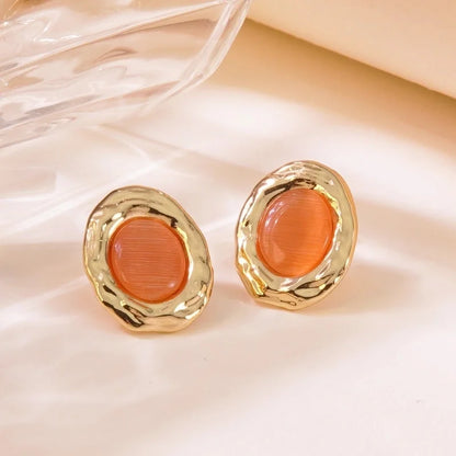 1 Pair Fairy Style Vintage Style Tropical Geometric 304 Stainless Steel Imitation Gold Ear Studs