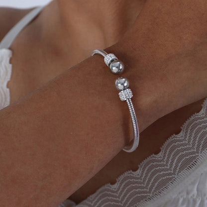 Minimalist Solid Color Titanium Steel Rhinestones 18K Gold Plated Plating Inlay Rings Bracelets