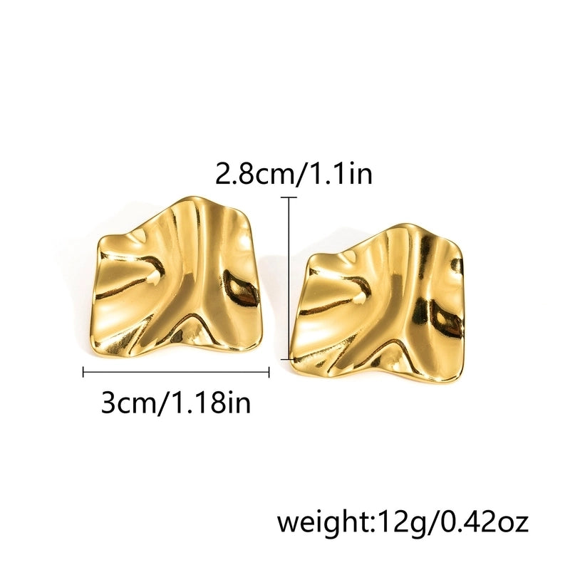 1 Pair Classic Style Geometric Oval Heart Shape Plating 304 Stainless Steel Ear Studs