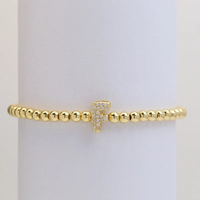 Xi Yin Hot Sale Brass Micro-Inlaid Bubble Balloon Diy26 English Letters Copper Bead Beaded Elastic Wire Bracelet