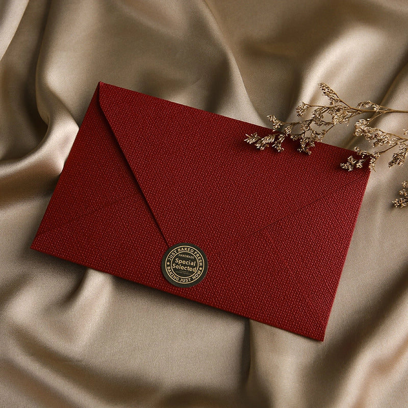 Linen Envelope Letter Paper Set Retro Love Letter Chinese Style Cowhide Special Paper Invitation Postcard Fire Paint Envelope