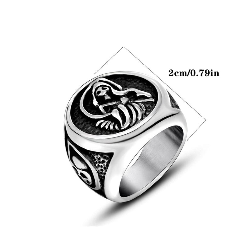 Retro Funny Punk Eye Skull 304 Stainless Steel Polishing Halloween Men's Rings
