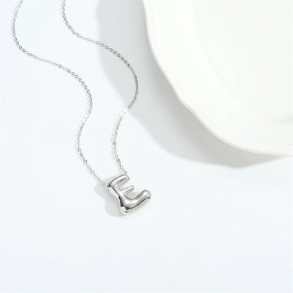 Copper White Gold Plated Letter Pendant Necklace