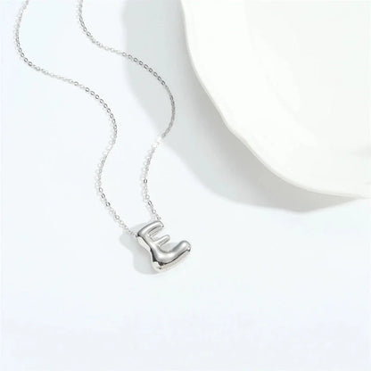 Copper White Gold Plated Letter Pendant Necklace