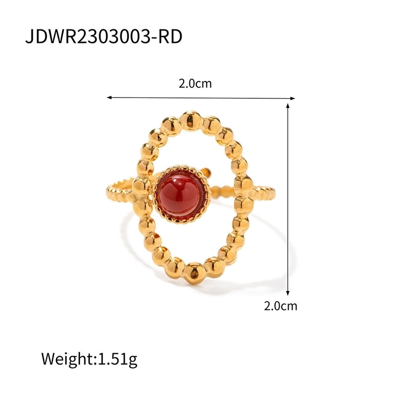 Exaggerated Punk Geometric 304 Stainless Steel 18K Gold Plated Rings