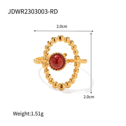 Exaggerated Punk Geometric 304 Stainless Steel 18K Gold Plated Rings