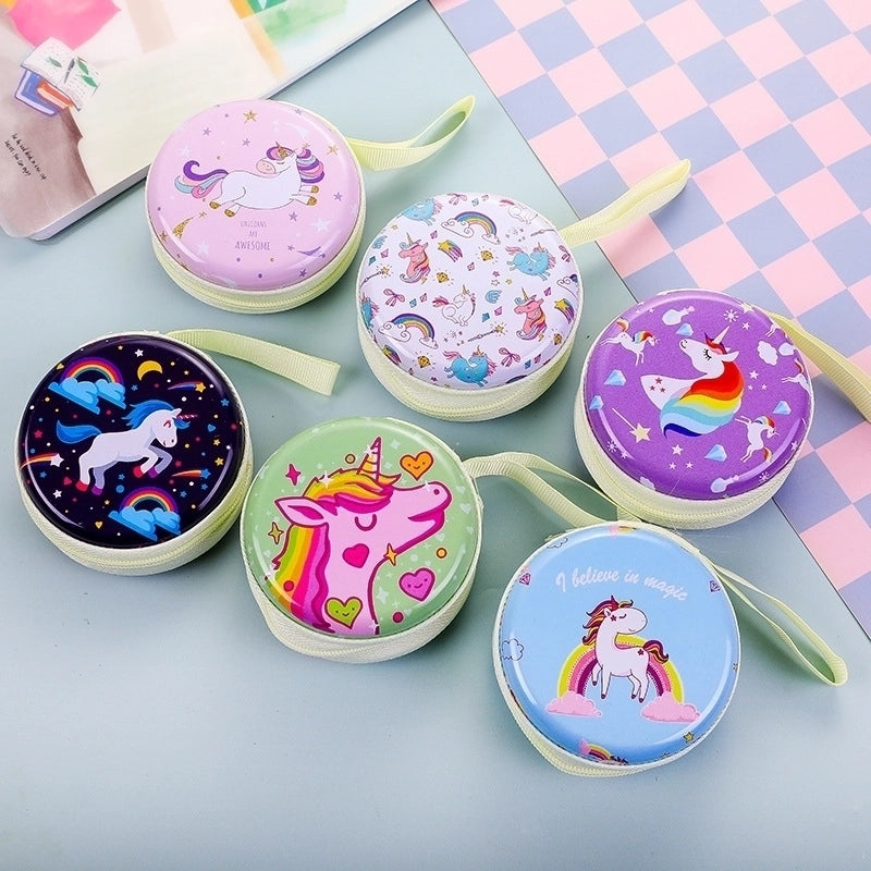 3 Pieces Women'S Cartoon Tinplate Zipper Coin Purses