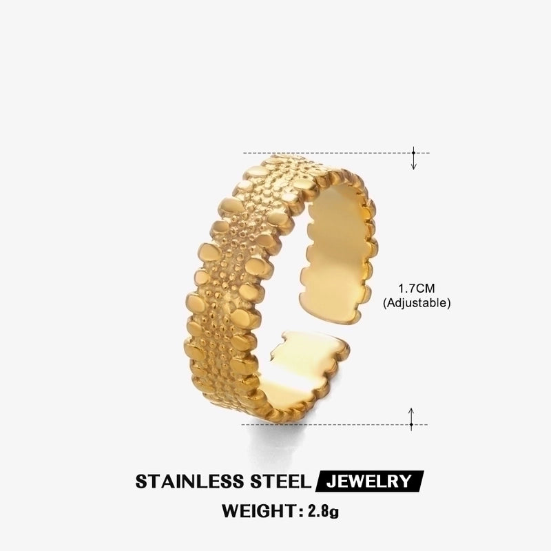 304 Stainless Steel 18K Gold Plated IG Style Plating Cross Open Rings