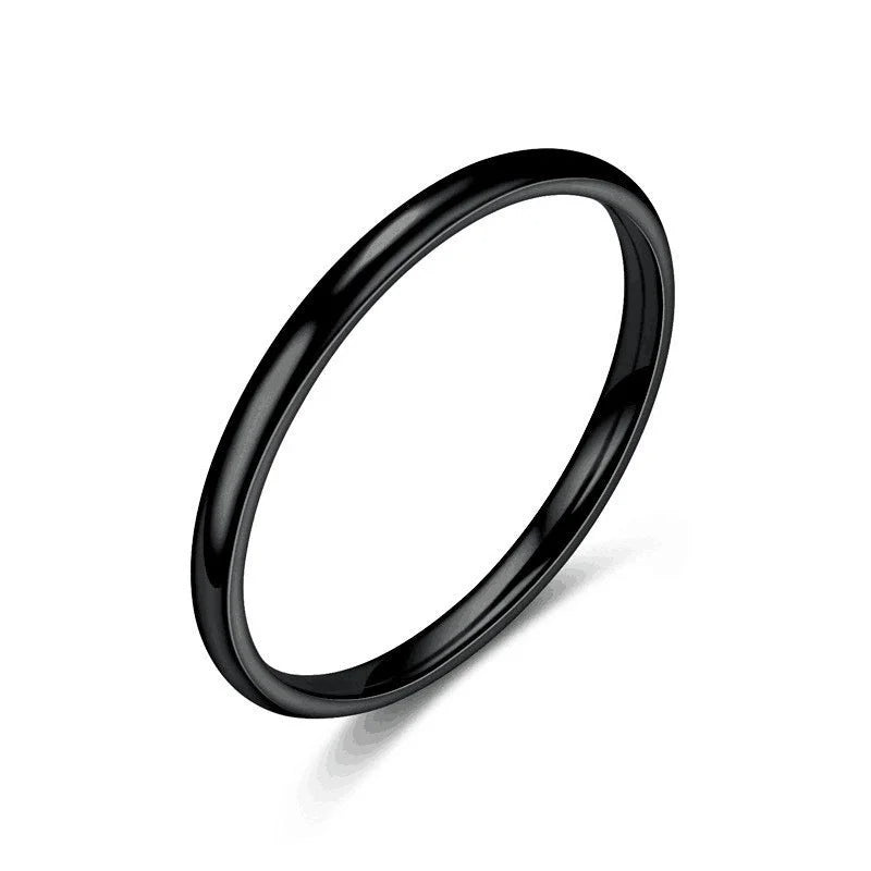 Fashion Circle Titanium Steel 18K Gold Plated Polishing Plating Rings