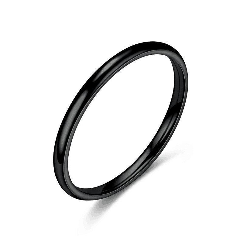 Fashion Circle Titanium Steel 18K Gold Plated Polishing Plating Rings