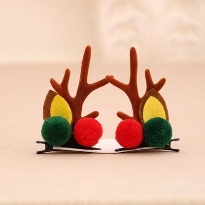 Christmas Small Gifts For Children Gift Gold Powder Antlers Mink Hair Clip Hairpin Set Headdress Christmas Head Buckle