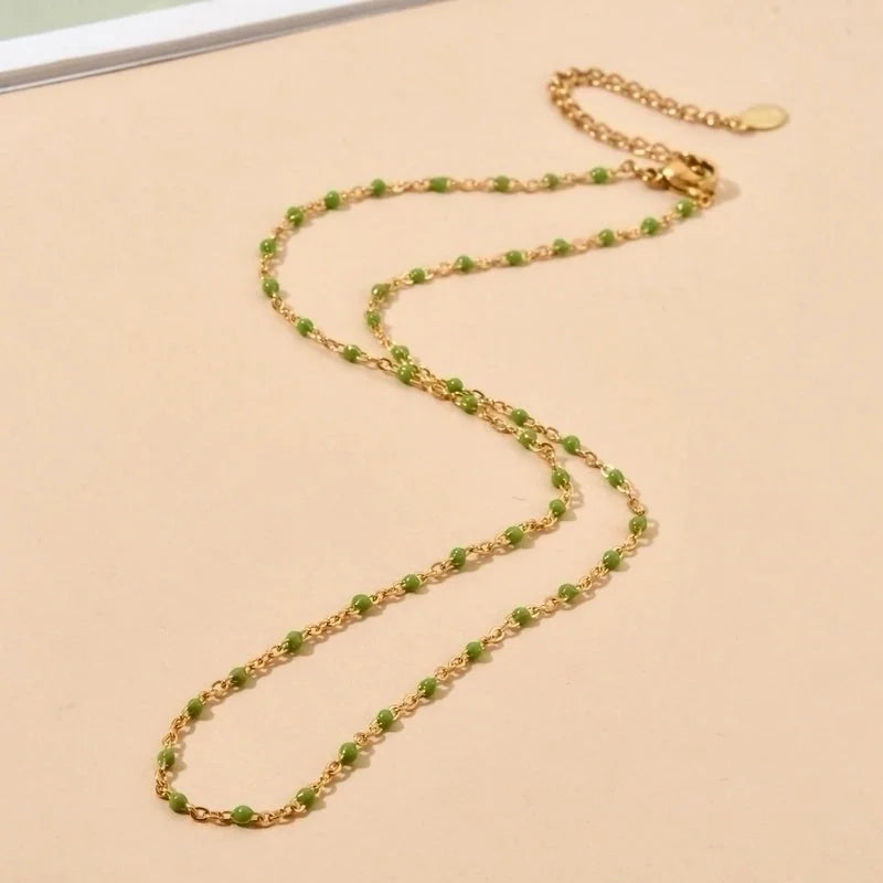 Minimalist Printing Stainless Steel Alloy Plating Gold Plated Necklace