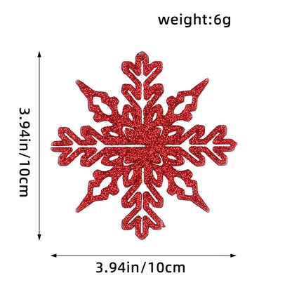 Christmas Decoration 10cm Snowflakes Plastic Sprinkles Snowflakes Christmas Tree Decoration Hollow Snowflake Ornaments