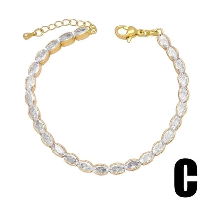 2 Pieces Fashion Butterfly Copper 18k Gold Plated Artificial Gemstones Bracelets In Bulk