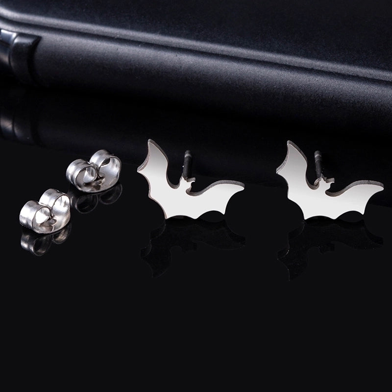 1 Pair Minimalist Bat Stainless Steel Ear Studs