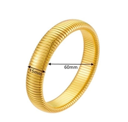 Minimalist Solid Color Stainless Steel 18K Gold Plated Bangle In Bulk