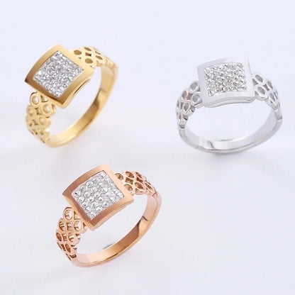 Elegant Romantic Infinity 304 Stainless Steel Rhinestones 18K Gold Plated Rose Gold Plated Plating Inlay Rings