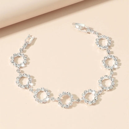 Simple Four-leaf Clover Rhinestone Titanium Steel Bracelet