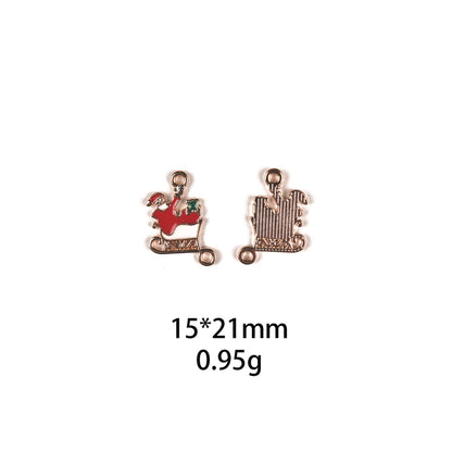 10 PCS/Package Zinc Alloy Christmas Tree Santa Claus Christmas Socks Pendant Jewelry Accessories