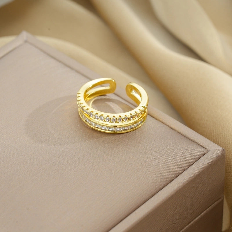 Copper 18K Gold Plated Minimalist Shiny Plating Snake Rings